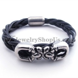 Pulseira De Couro De Titânio Da Moda