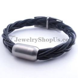Pulseira Elegante De Couro De Titânio