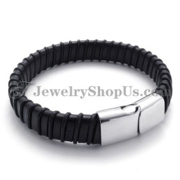 Lindo Titânio Preto Com Pulseira De Couro