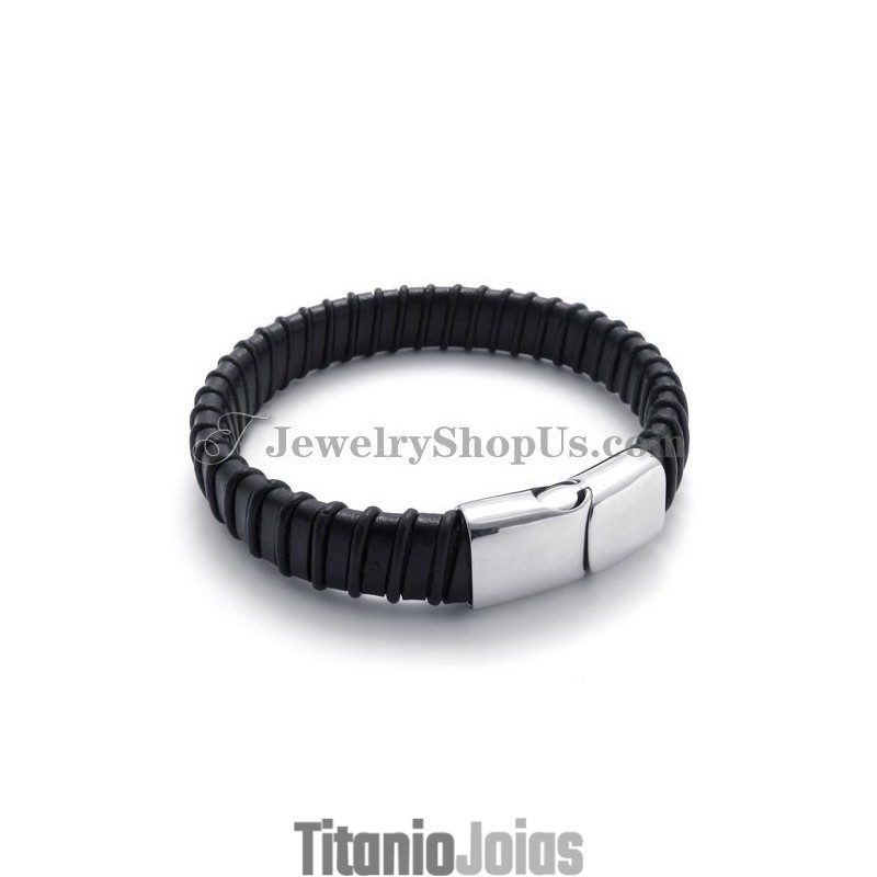 Lindo Titânio Preto Com Pulseira De Couro Lindo Titânio Preto Com Pulseira De Couro