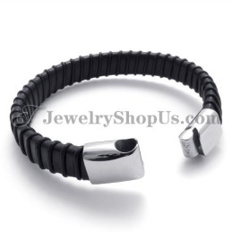 Lindo Titânio Preto Com Pulseira De Couro