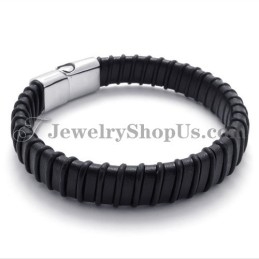 Lindo Titânio Preto Com Pulseira De Couro