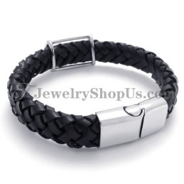 Pulseira De Couro De Titânio Da Moda