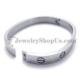 Pulseira Elegante De Prata E Titânio Para Mulheres