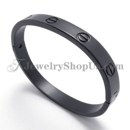 Pulseira Elegante De Titânio Preto Para Mulheres