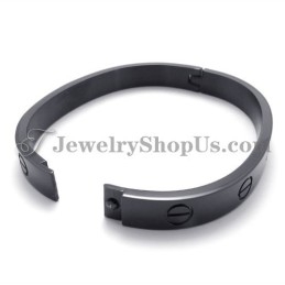 Pulseira Elegante De Titânio Preto Para Mulheres
