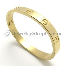 Pulseira Elegante De Titânio Dourado Para Mulheres