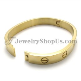 Pulseira Elegante De Titânio Dourado Para Mulheres