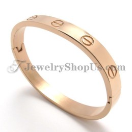 Pulseira Elegante De Titânio E Ouro Rosa Para Mulheres
