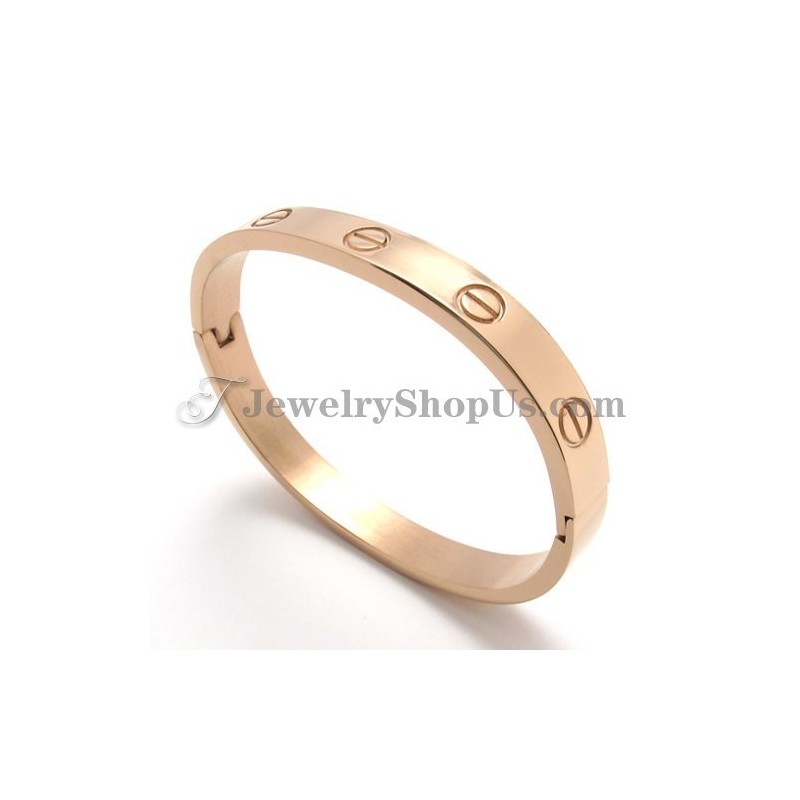 Pulseira Elegante De Titânio E Ouro Rosa Para Mulheres Pulseira Elegante De Titânio E Ouro Rosa Para Mulheres