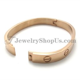 Pulseira Elegante De Titânio E Ouro Rosa Para Mulheres