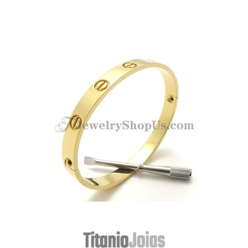Linda Pulseira De Titânio Dourada Para Homens Linda Pulseira De Titânio Dourada Para Homens
