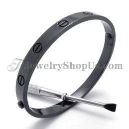 Pulseira Elegante De Titânio Preto Para Mulheres