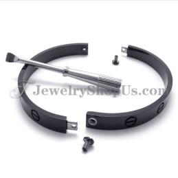 Pulseira Elegante De Titânio Preto Para Mulheres