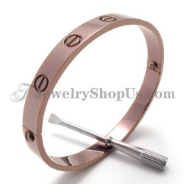 Pulseira Elegante De Titânio Em Ouro Rosa Para Mulheres