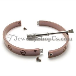 Pulseira Elegante De Titânio Em Ouro Rosa Para Mulheres