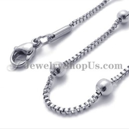 Colar Feminino Elegante Com Contas De Prata E Titânio