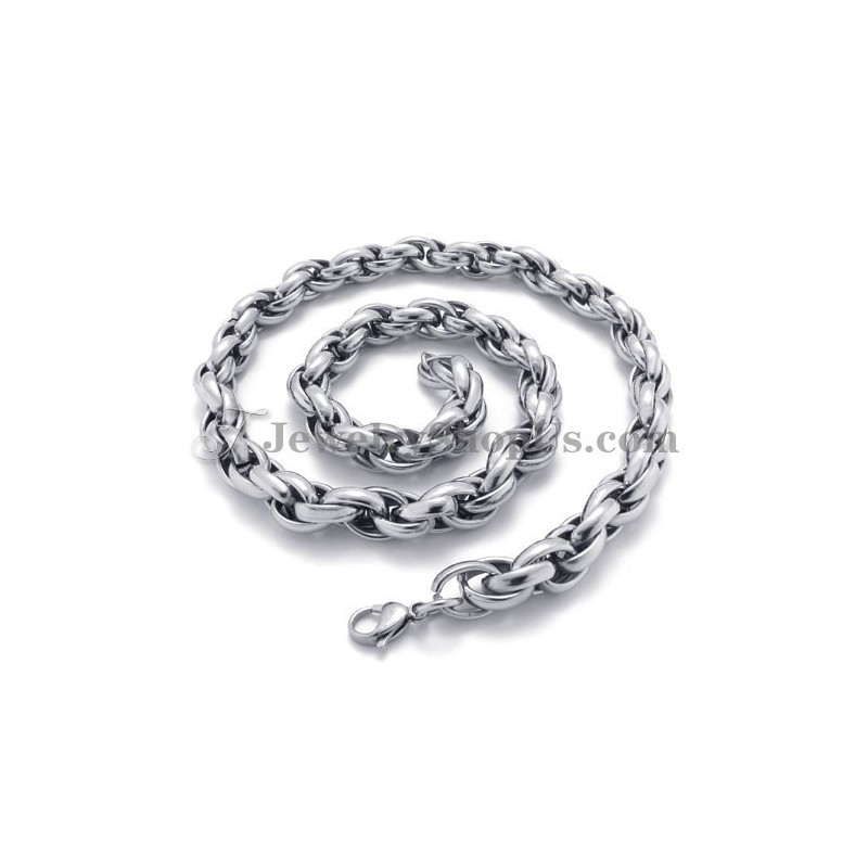 Colar Elegante De Titânio Prateado Colar Elegante De Titânio Prateado