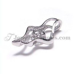 Pingente De Prata 925 Com Zircônia (Platina Galvanizada) Com Corrente Grátis