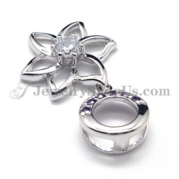 Pingente De Prata 925 Com Zircônia (Platina Galvanizada) Com Corrente Grátis