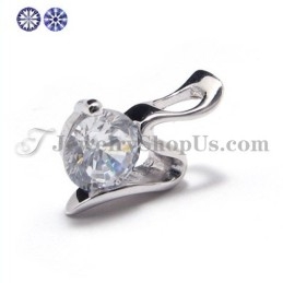 Pingente De Zircônia Em Prata 925 (Platina Galvanizada) Com Corrente Grátis