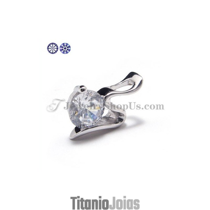 Pingente De Zircônia Em Prata 925 (Platina Galvanizada) Com Corrente Grátis Pingente De Zircônia Em Prata 925 (Platina Galvanizada) Com Corrente Grátis