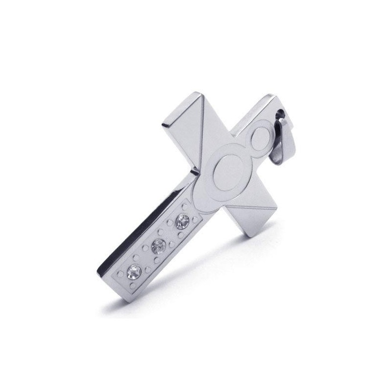 Colar Masculino De Titânio Puro E Prata Com Pingente De Cruz (Novo) Colar Masculino De Titânio Puro E Prata Com Pingente De Cruz (Novo)