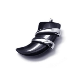 Colar Com Pingente De Lança De Ônix De Titânio Puro Masculino