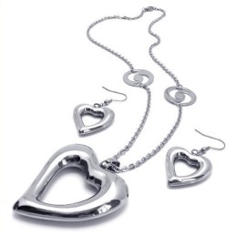 Conjunto De Joias De Titânio Com Formato Elegante, Cor Brilhante E Qualidade Estável, Incluindo Colar, Pingente E Brinco