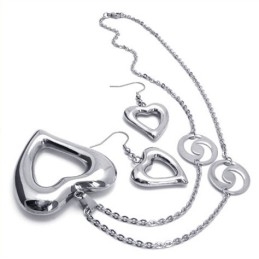 Conjunto De Joias De Titânio Com Formato Elegante, Cor Brilhante E Qualidade Estável, Incluindo Colar, Pingente E Brinco