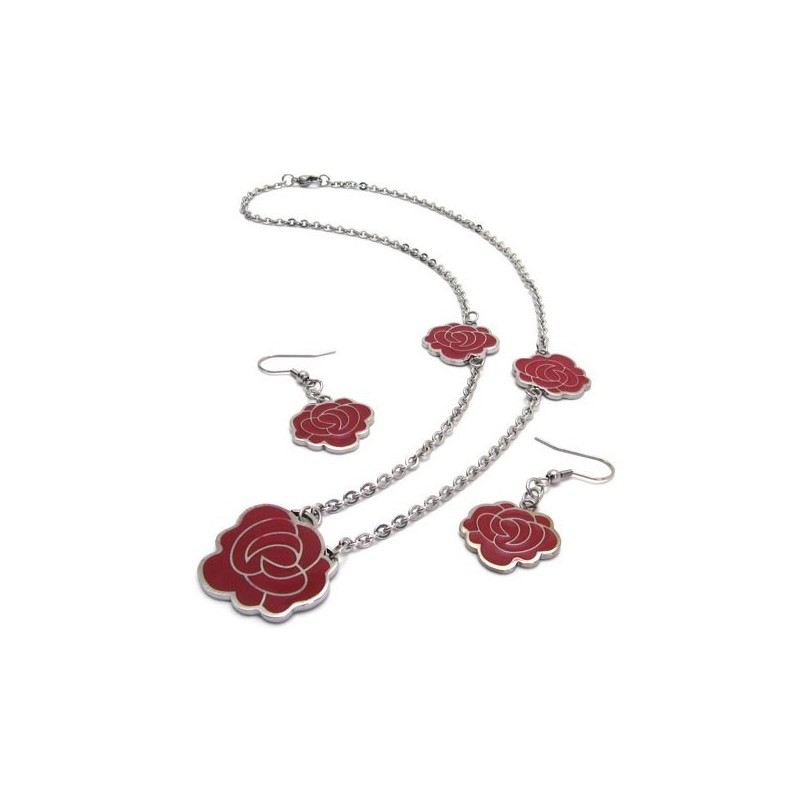 Conjunto De Joias De Titânio De Alta Qualidade, Bonito E Colorido, Com Design Atraente, Incluindo Colar, Pingente E Brinco Conjunto De Joias De Titânio De Alta Qualidade, Bonito E Colorido, Com Design Atraente, Incluindo Colar, Pingente E Brinco