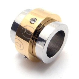 Colar Com Pingente De Anéis De Titânio Puro Dourado Masculino (Novo)