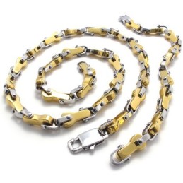 Conjunto De Joias De Titânio Com Design Moderno, Brilho De Cor E Qualidade Estável, Incluindo Colar E Pulseira