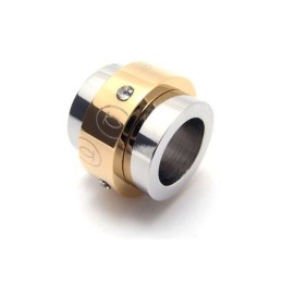 Colar Com Pingente De Anéis De Titânio Puro Dourado Masculino (Novo)