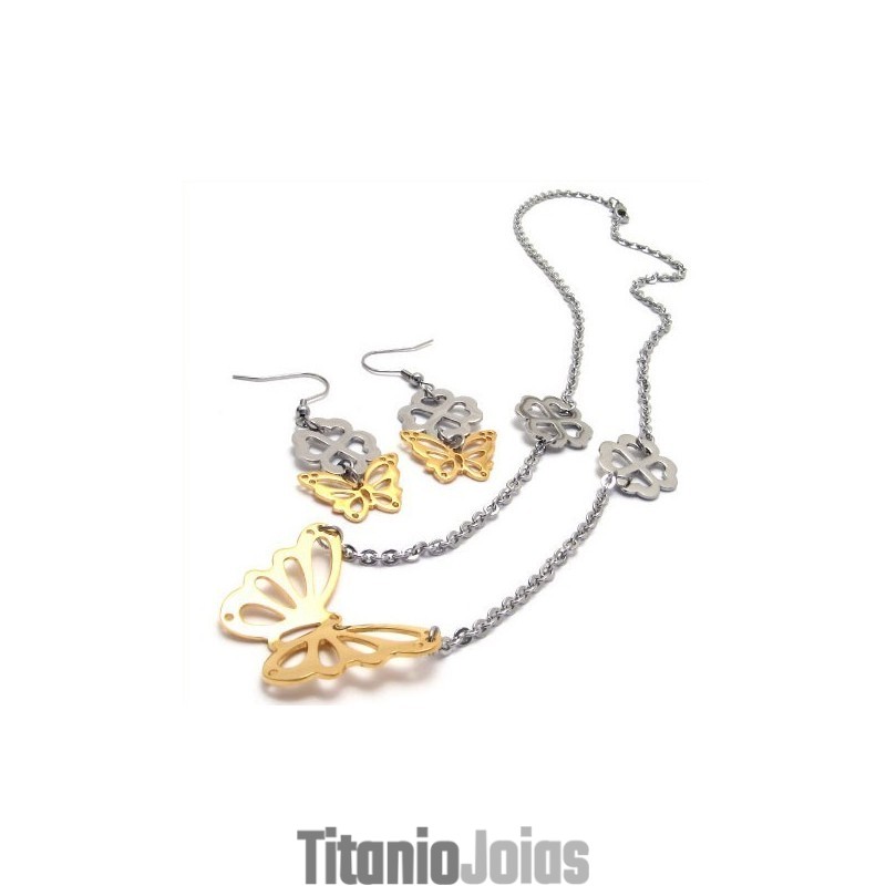 Conjunto De Joias De Titânio De Alta Qualidade Com Brilho De Cor Finamente Processado, Incluindo Colar, Pingente E Brinco