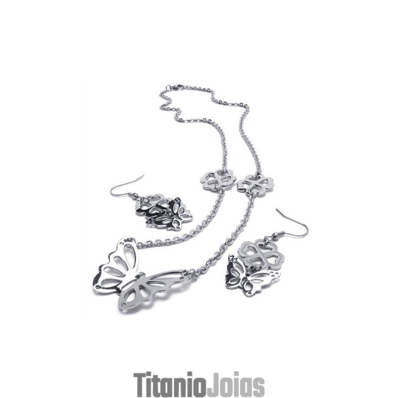 Conjunto De Joias De Titânio Com Design Atraente, Brilho De Cor E Qualidade Estável, Incluindo Colar, Pingente E Brinco