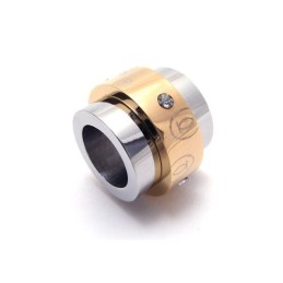 Colar Com Pingente De Anéis De Titânio Puro Dourado Masculino (Novo)