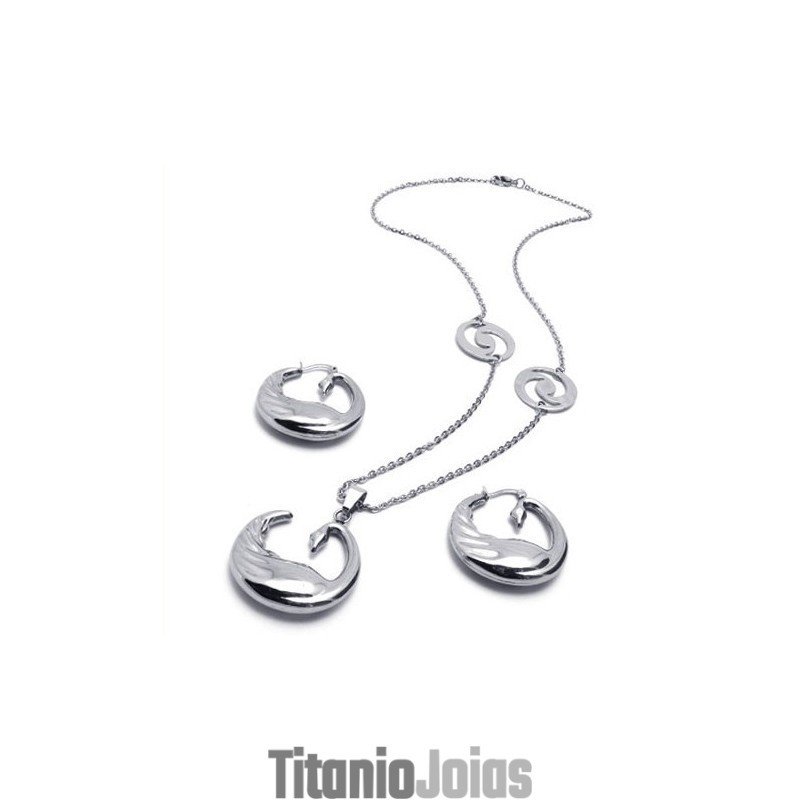 Conjunto De Joias De Titânio Com Formato Elegante, Cor Brilhante E Excelente Qualidade, Incluindo Colar, Pingente E Brinco