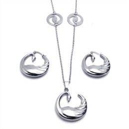Conjunto De Joias De Titânio Com Formato Elegante, Cor Brilhante E Excelente Qualidade, Incluindo Colar, Pingente E Brinco