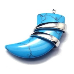 Colar Com Pingente De Lança De Turquesa De Titânio Puro Masculino