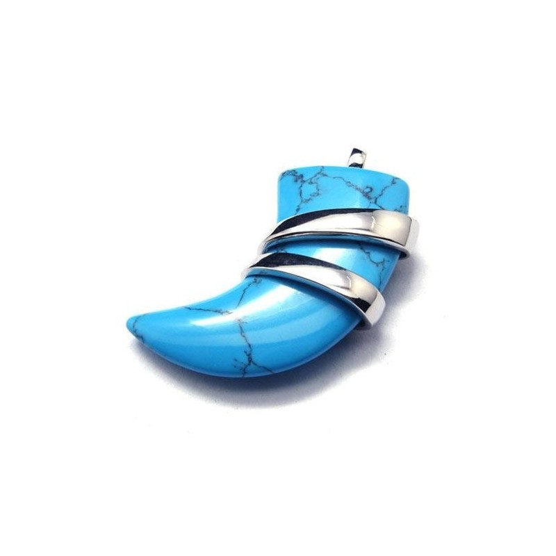 Colar Com Pingente De Lança De Turquesa De Titânio Puro Masculino Colar Com Pingente De Lança De Turquesa De Titânio Puro Masculino