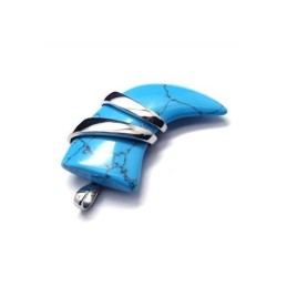Colar Com Pingente De Lança De Turquesa De Titânio Puro Masculino