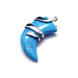 Colar Com Pingente De Lança De Turquesa De Titânio Puro Masculino