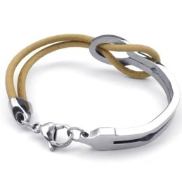 Pulseira De Couro De Titânio Com Formato Elegante E Cores Delicadas De Excelente Qualidade