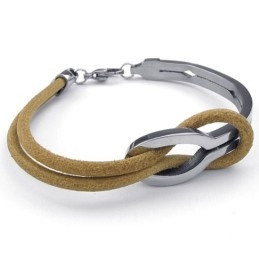 Pulseira De Couro De Titânio Com Formato Elegante E Cores Delicadas De Excelente Qualidade