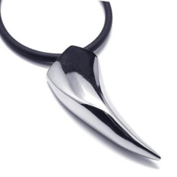 Colar Com Pingente De Dentes De Animal De Titânio Puro 316L Masculino
