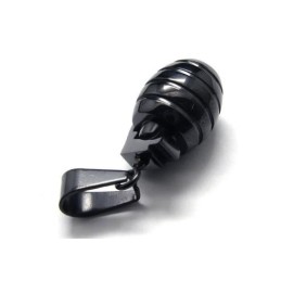 Colar Com Pingente De Granada De Titânio Puro Preto Para Menino Masculino