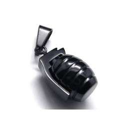 Colar Com Pingente De Granada De Titânio Puro Preto Para Menino Masculino
