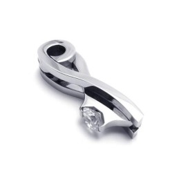 Colar Com Pingente De Titânio Puro Prateado Masculino (Novo)