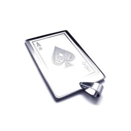 Colar Com Pingente De Cartas De Baralho De Titânio Puro Masculino